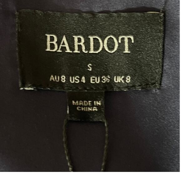 Bardot dress Adeline Cotton Blend Midi blue size Small S (US 4) - Picture 5 of 7